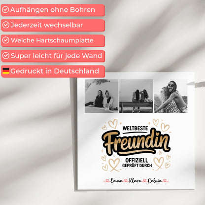 Fotogeschenk beste Freundin Personalisierte Fotocollage Weltbeste Freundin Offiziell Geprüft Durch 5