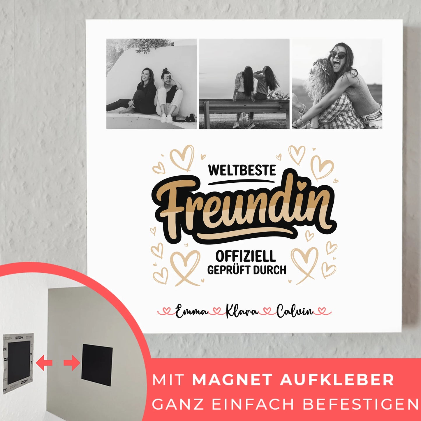 Fotogeschenk beste Freundin Personalisierte Fotocollage Weltbeste Freundin Offiziell Geprüft Durch 10
