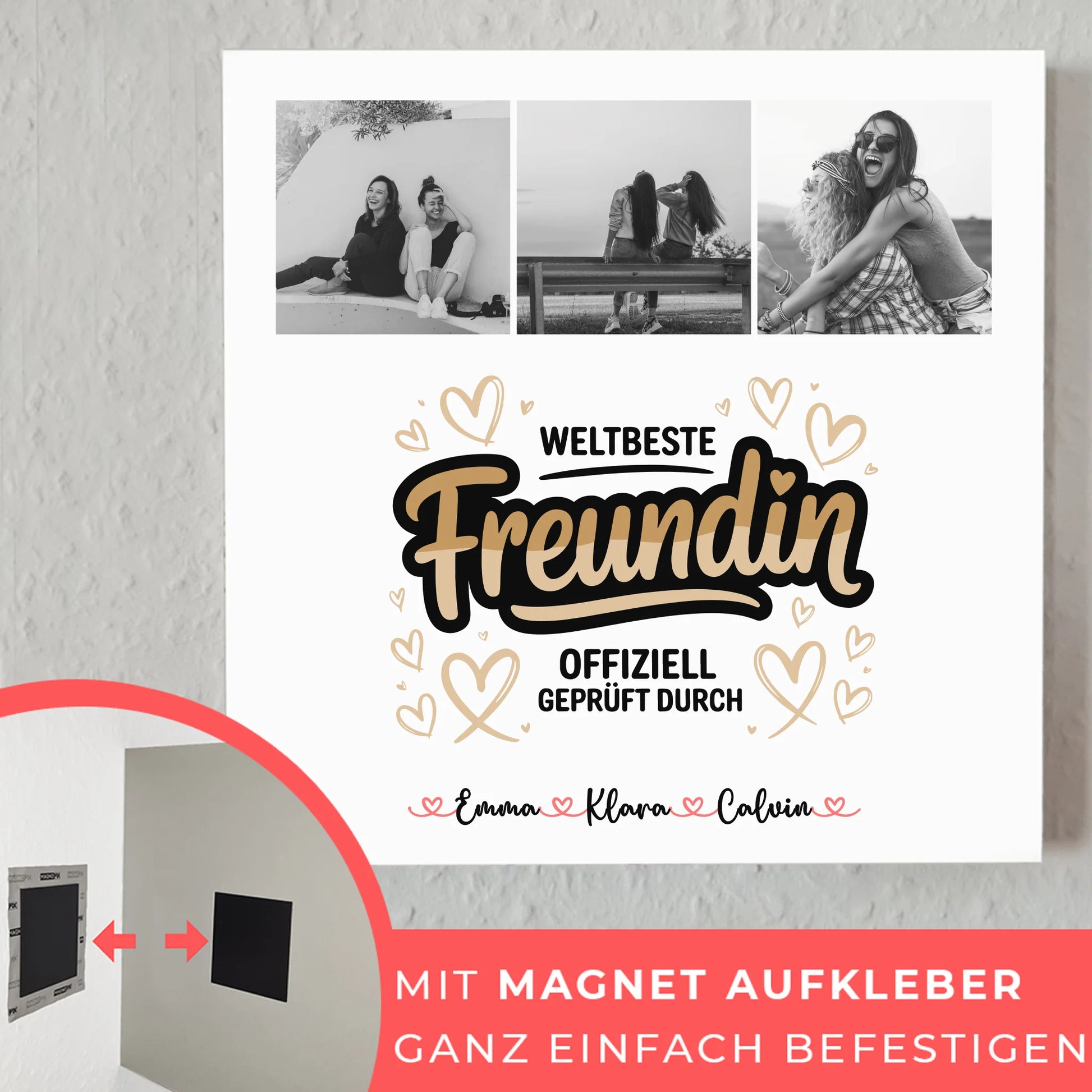 Fotogeschenk beste Freundin Personalisierte Fotocollage Weltbeste Freundin Offiziell Geprüft Durch 10