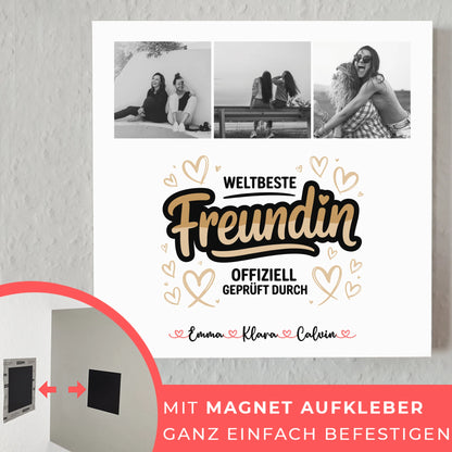 Fotogeschenk beste Freundin Personalisierte Fotocollage Weltbeste Freundin Offiziell Geprüft Durch 10