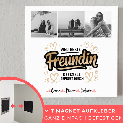 Fotogeschenk beste Freundin Personalisierte Fotocollage Weltbeste Freundin Offiziell Geprüft Durch