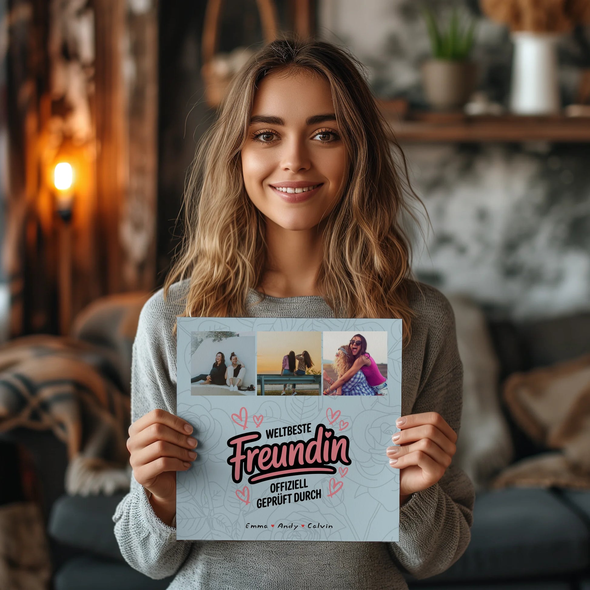 Beste Freundin Geschenk Fotocollage Beste Freundin Weltbeste Freundin Offiziell Geprüft Durch 2