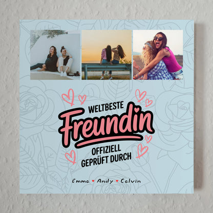 Beste Freundin Geschenk Fotocollage Beste Freundin Weltbeste Freundin Offiziell Geprüft Durch 1