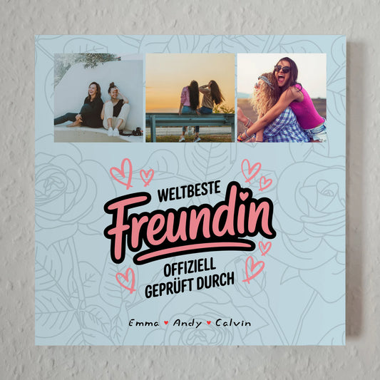 Beste Freundin Geschenk Fotocollage Beste Freundin Weltbeste Freundin Offiziell Geprüft Durch 1