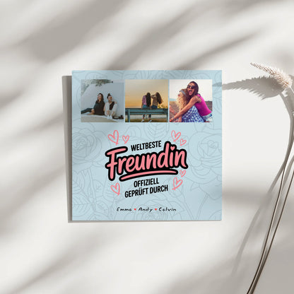 Beste Freundin Geschenk Fotocollage Beste Freundin Weltbeste Freundin Offiziell Geprüft Durch