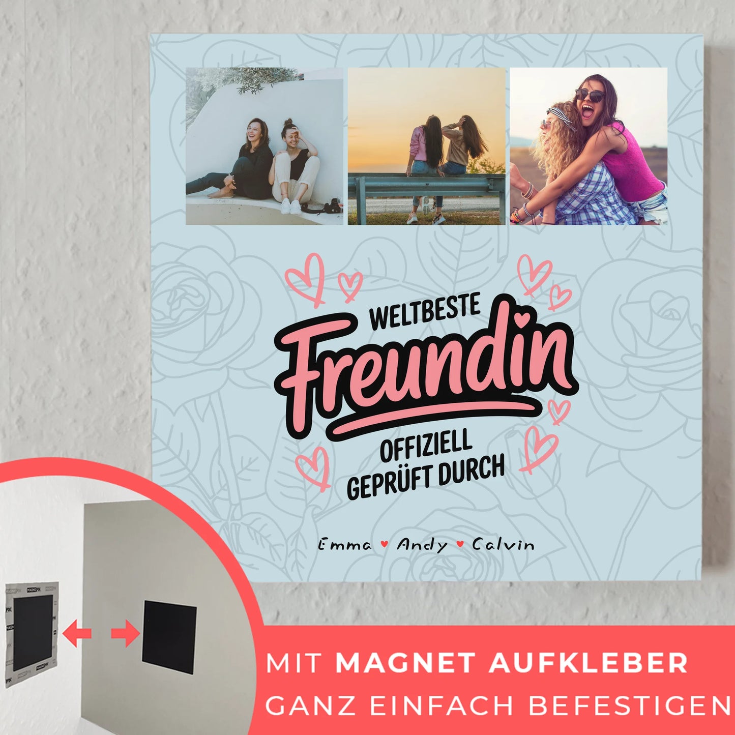 Beste Freundin Geschenk Fotocollage Beste Freundin Weltbeste Freundin Offiziell Geprüft Durch 10