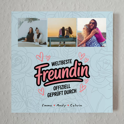 Beste Freundin Geschenk Fotocollage Beste Freundin Weltbeste Freundin Offiziell Geprüft Durch