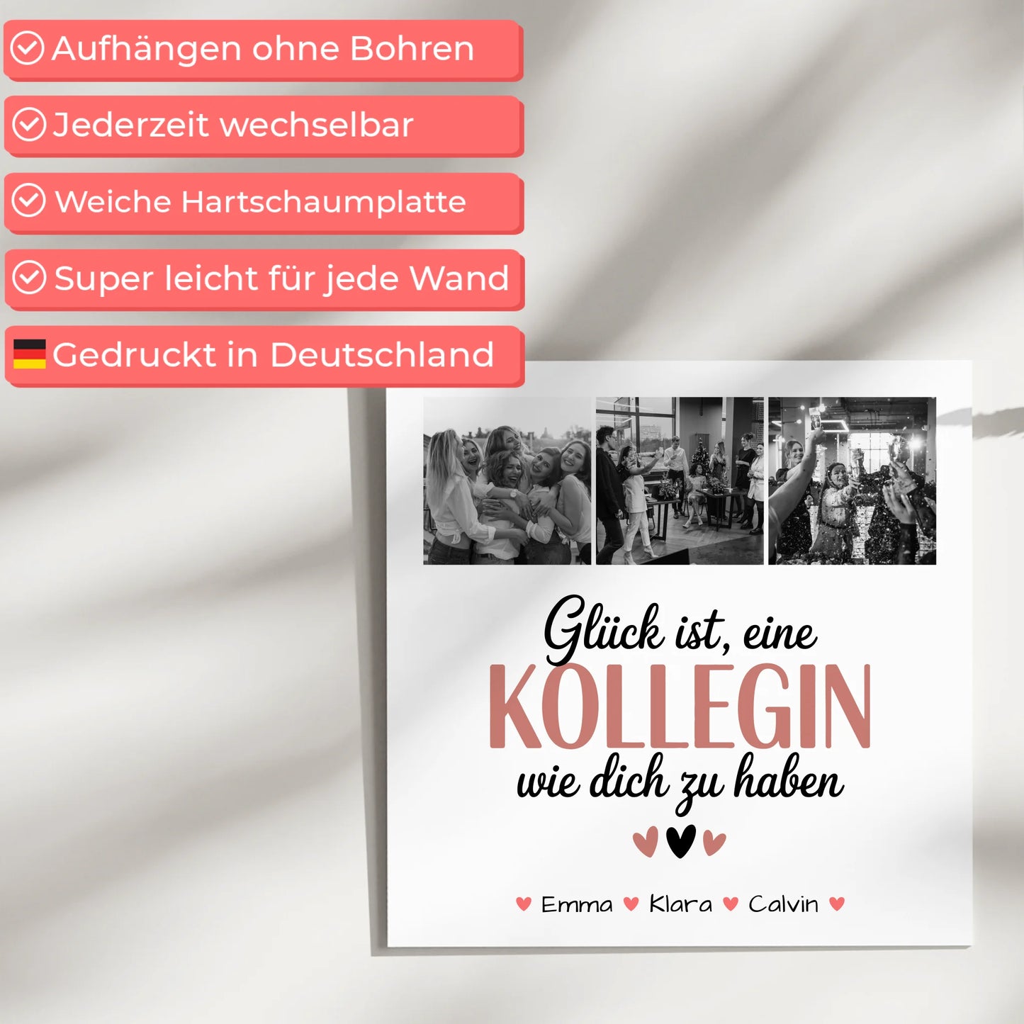 Fotoboard Poster Magnetisch Fotocollage Kollegin Glück Ist eine Kollegin Wie Dich Zu Haben