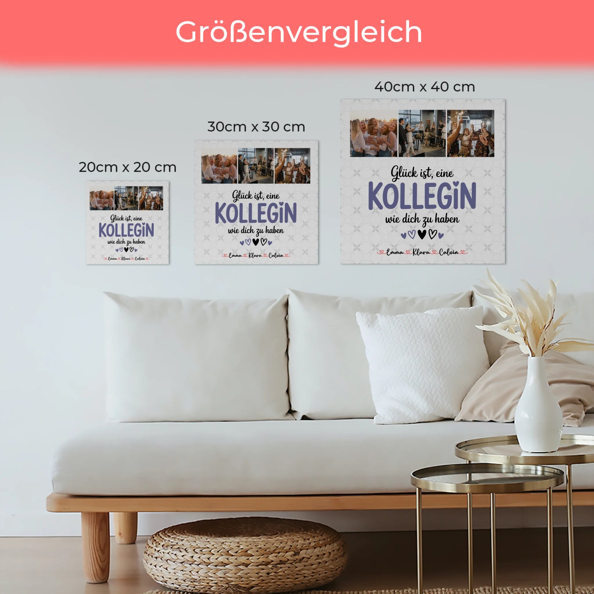 Personalisierte Fotoboard Magnet Poster Fotocollage für Kollegin Glück Ist eine Kollegin Wie Dich Zu Haben 6