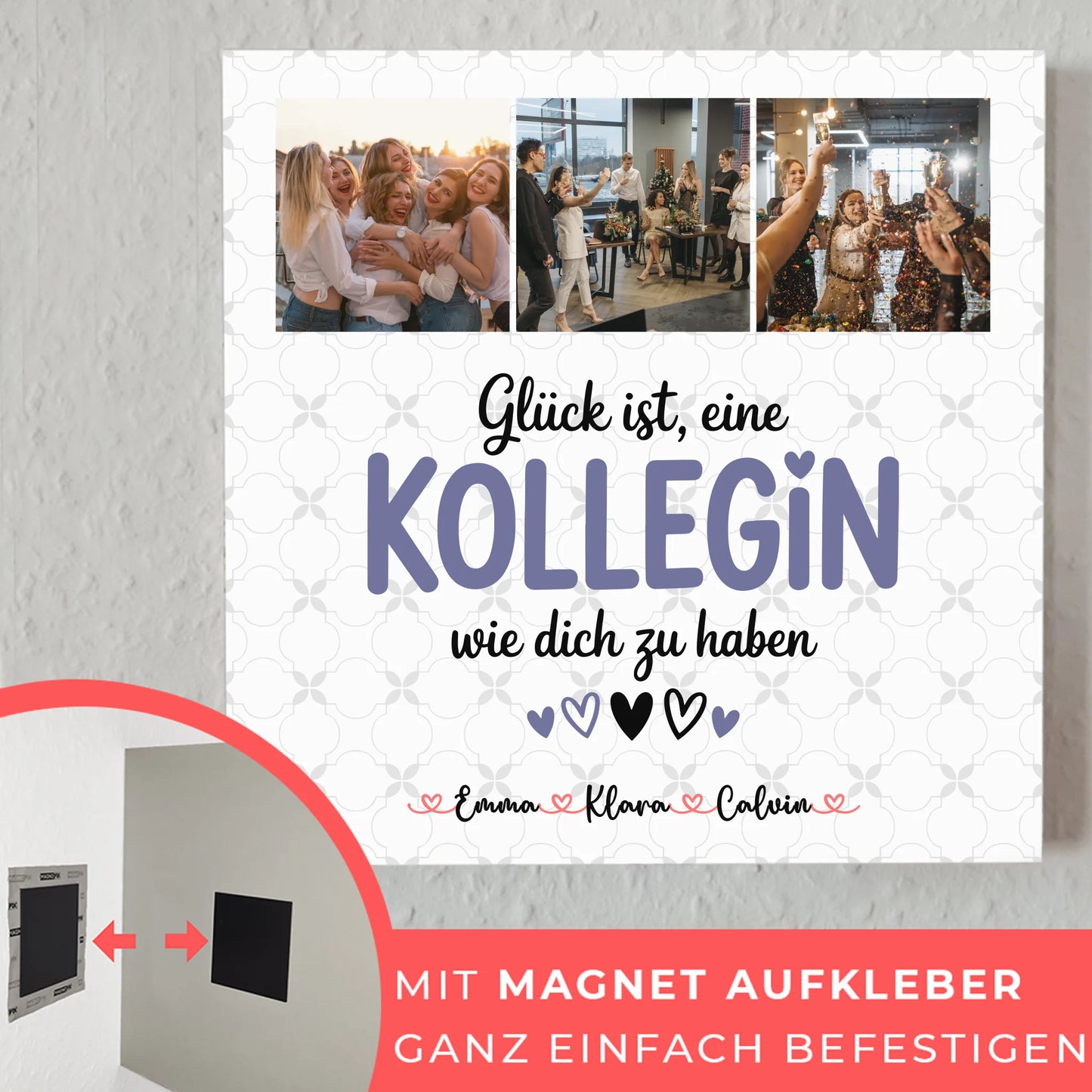Personalisierte Fotoboard Magnet Poster Fotocollage für Kollegin Glück Ist eine Kollegin Wie Dich Zu Haben