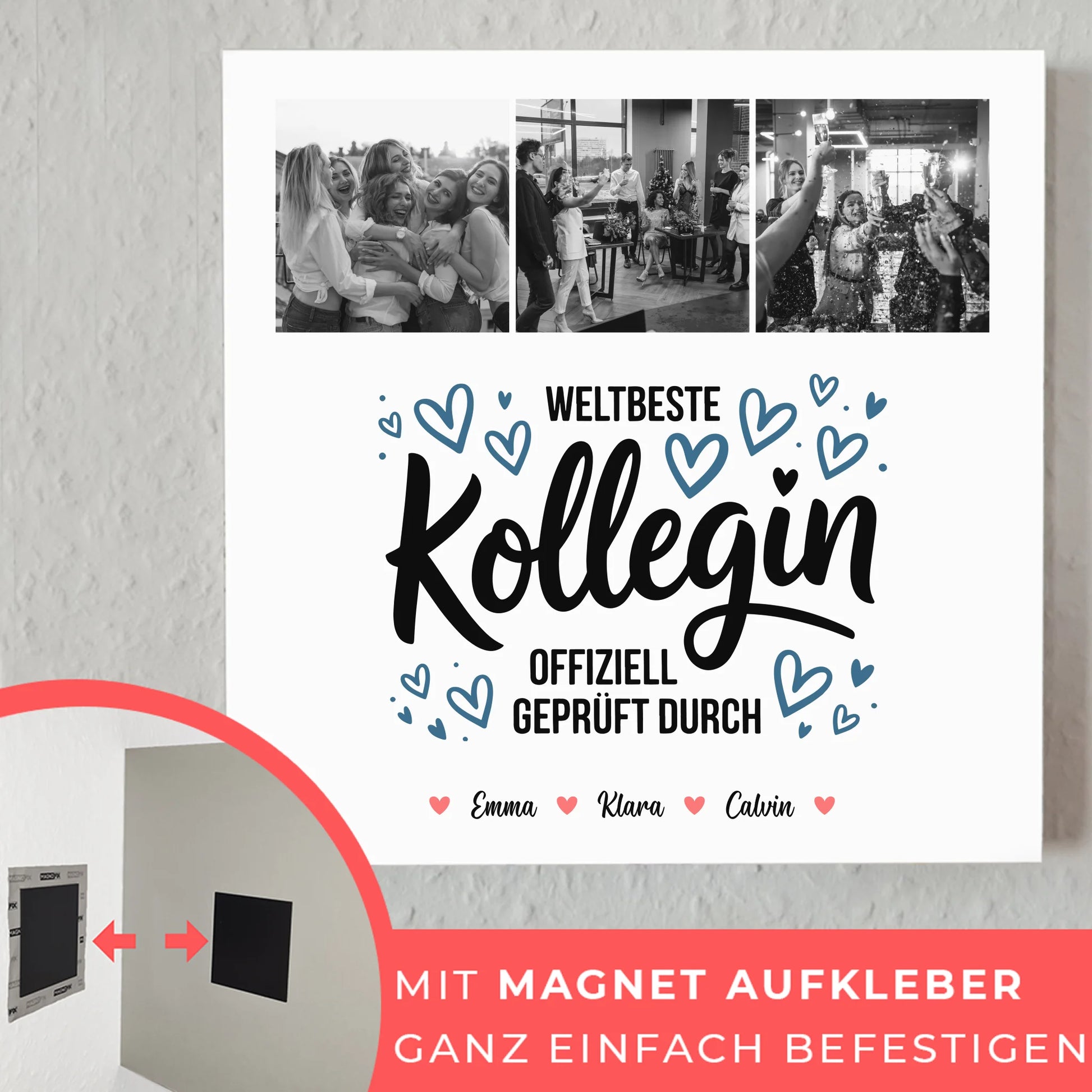 Fotoboard Magnet Wandbild für Kollegin Weltbeste Kollegin Offiziell Geprüft Durch Personalisierte Fotocollage 4