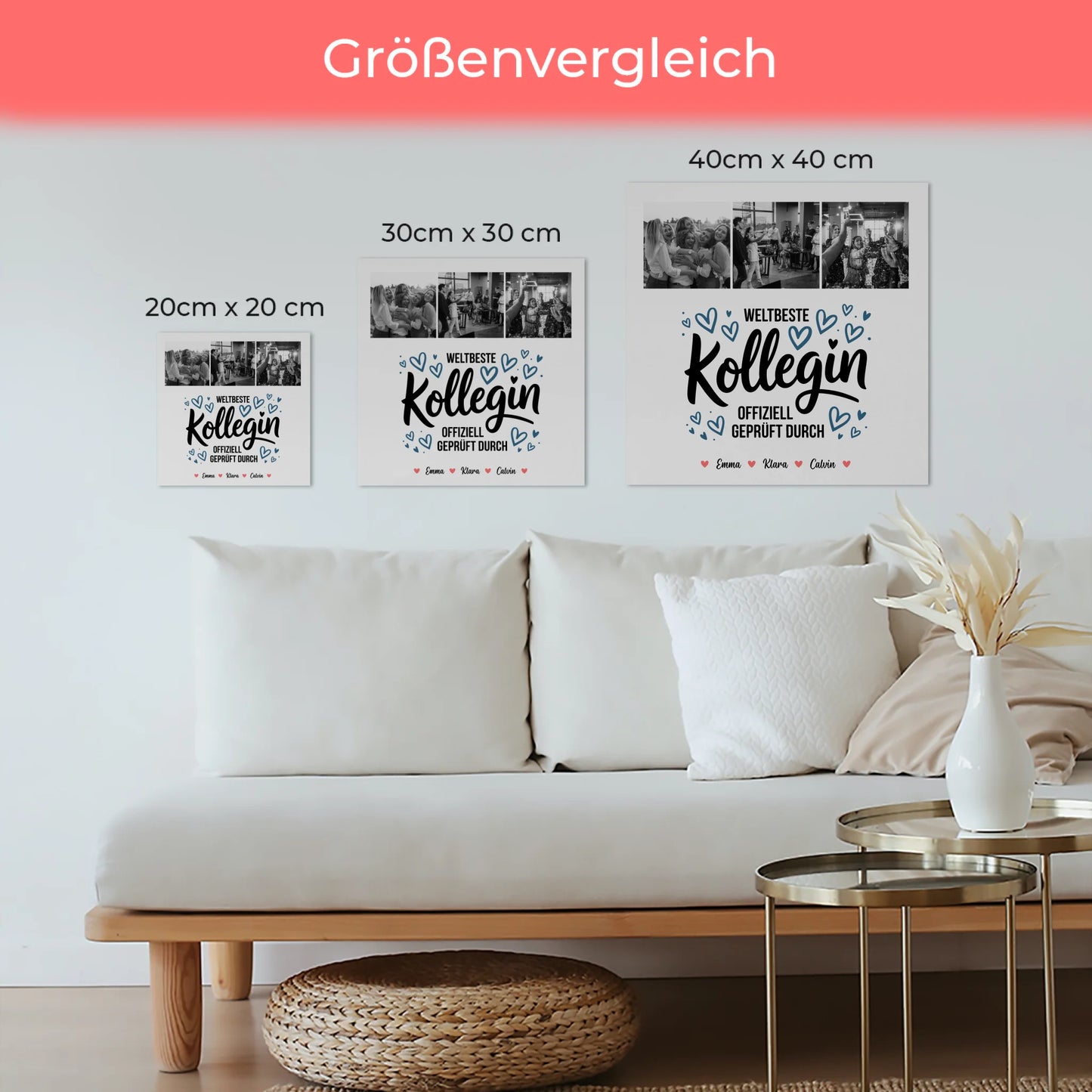Fotoboard Magnet Wandbild für Kollegin Weltbeste Kollegin Offiziell Geprüft Durch Personalisierte Fotocollage