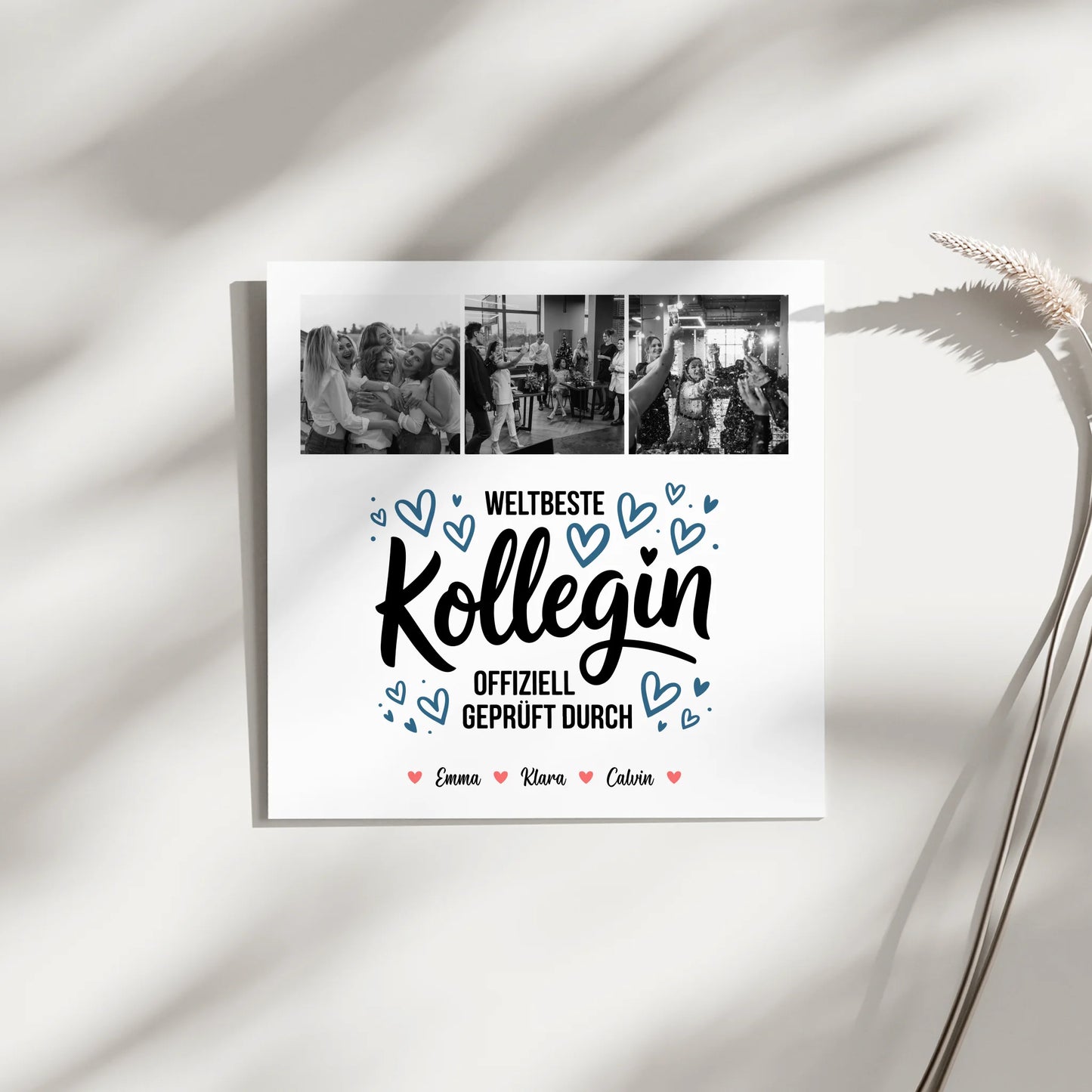 Fotoboard Magnet Wandbild für Kollegin Weltbeste Kollegin Offiziell Geprüft Durch Personalisierte Fotocollage