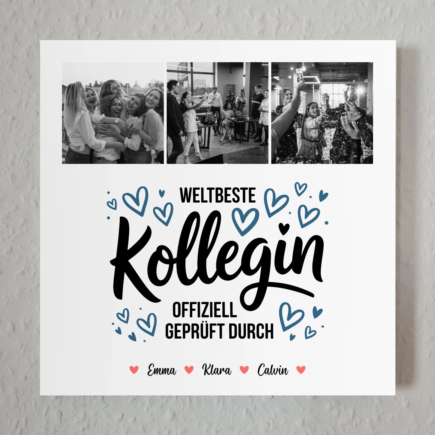 Fotoboard Magnet Wandbild für Kollegin Weltbeste Kollegin Offiziell Geprüft Durch Personalisierte Fotocollage 7