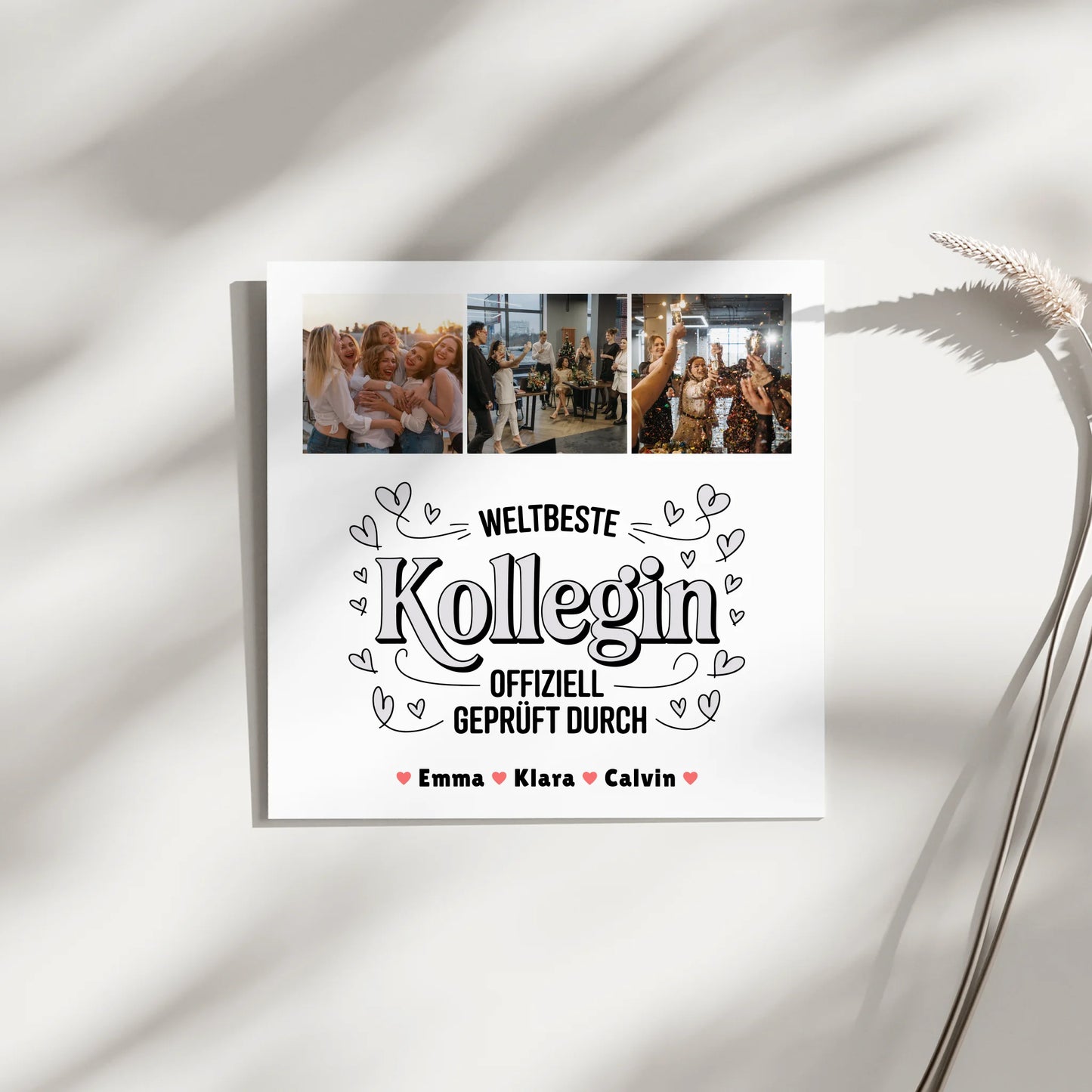 Fotoboard Magnet Poster Geschenk Fotocollage Kollegin Weltbeste Kollegin Offiziell Geprüft Durch 3