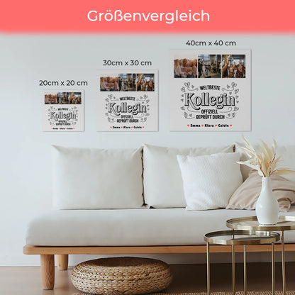 Fotoboard Magnet Poster Geschenk Fotocollage Kollegin Weltbeste Kollegin Offiziell Geprüft Durch
