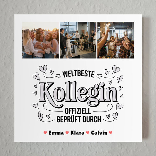 Fotoboard Magnet Poster Geschenk Fotocollage Kollegin Weltbeste Kollegin Offiziell Geprüft Durch 1