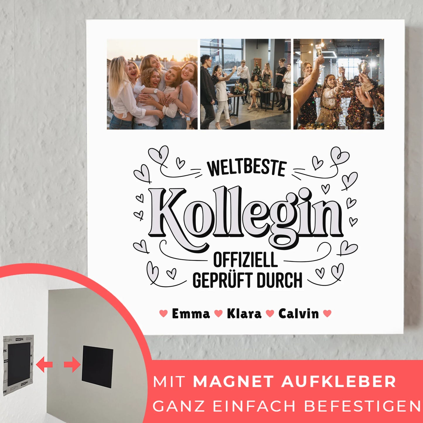 Fotoboard Magnet Poster Geschenk Fotocollage Kollegin Weltbeste Kollegin Offiziell Geprüft Durch 10