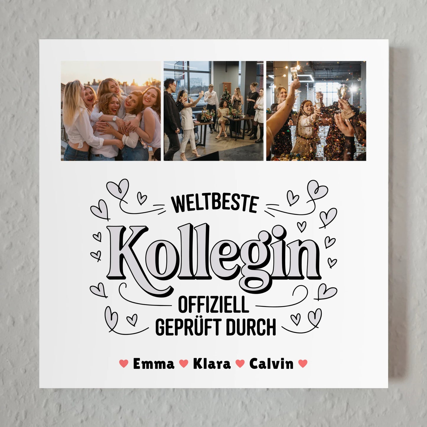 Fotoboard Magnet Poster Geschenk Fotocollage Kollegin Weltbeste Kollegin Offiziell Geprüft Durch 7