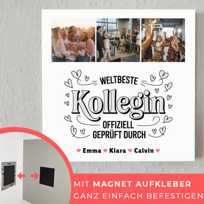Fotoboard Magnet Poster Geschenk Fotocollage Kollegin Weltbeste Kollegin Offiziell Geprüft Durch