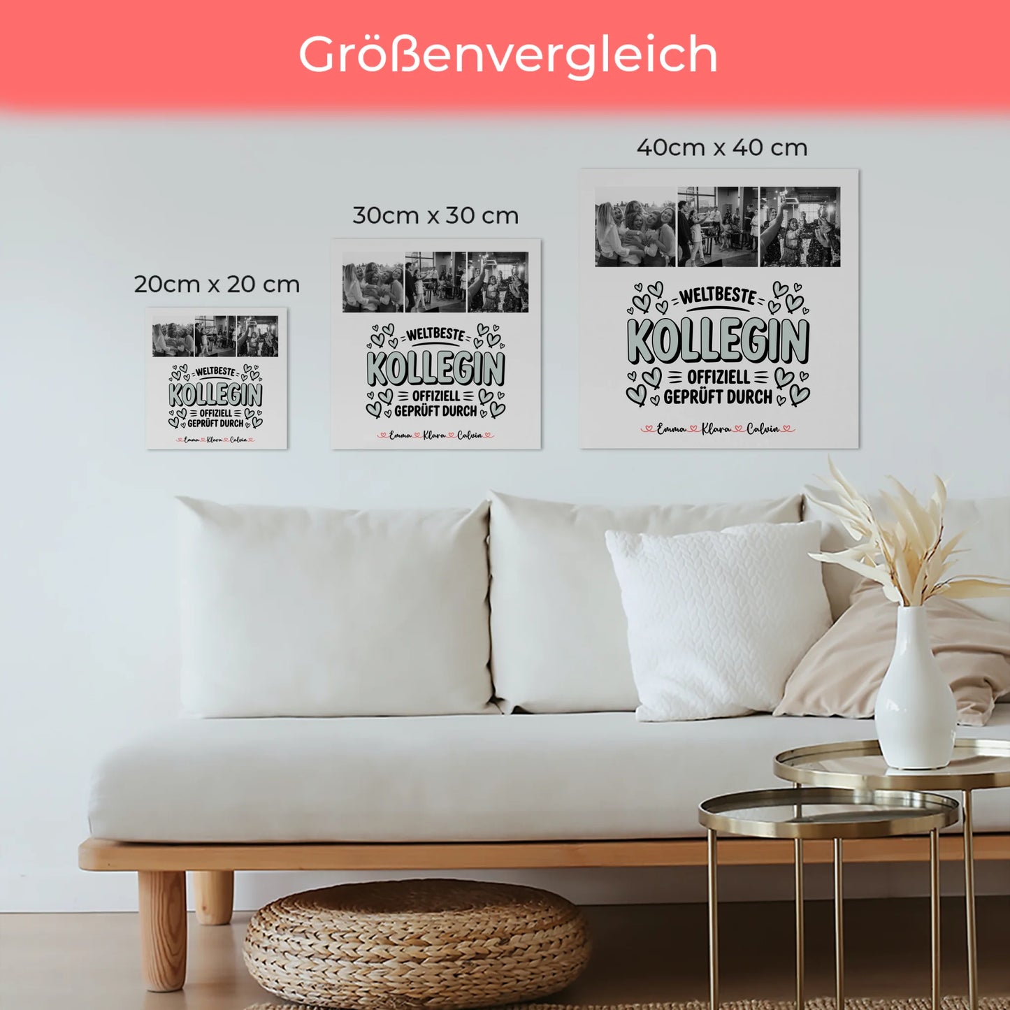 Personalisierte Fotoboard Magnet Poster Fotocollage Kollegin Weltbeste Kollegin Offiziell Geprüft Durch