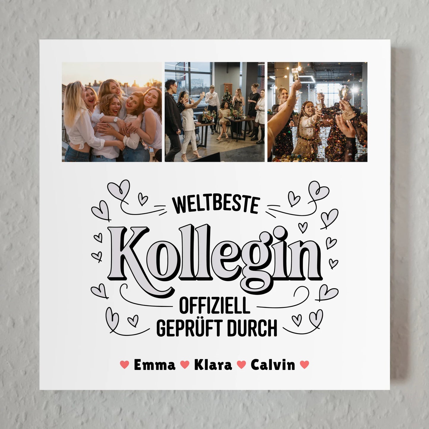 Fotoboard Magnet Poster Geschenk Fotocollage Kollegin Weltbeste Kollegin Offiziell Geprüft Durch