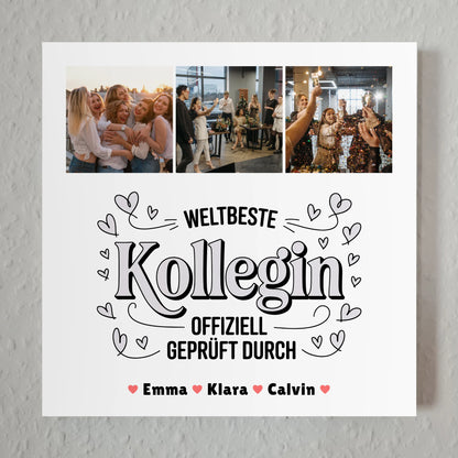 Fotoboard Magnet Poster Geschenk Fotocollage Kollegin Weltbeste Kollegin Offiziell Geprüft Durch