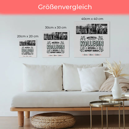 Personalisierte Fotoboard Magnet Poster Fotocollage Kollegin Weltbeste Kollegin Offiziell Geprüft Durch 6