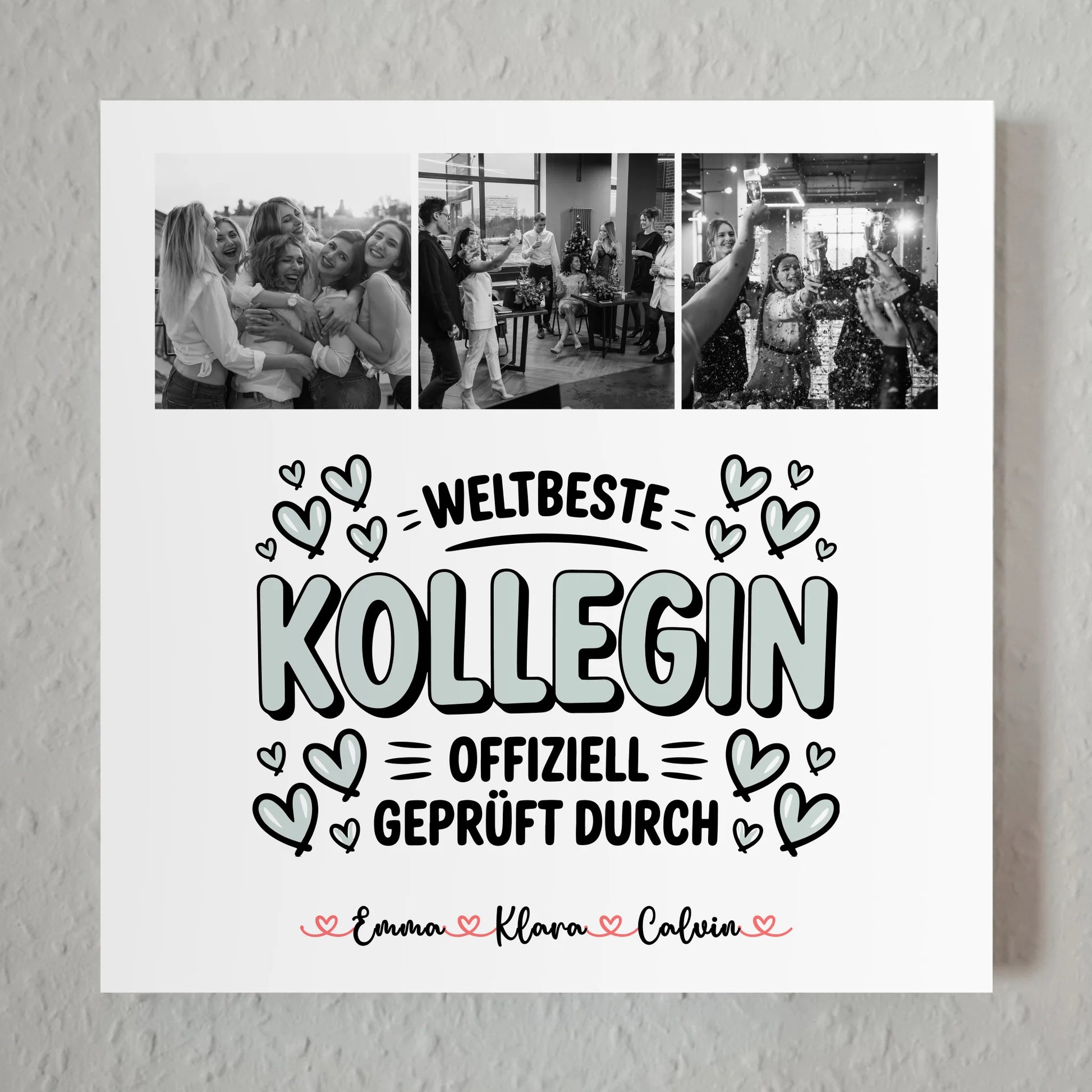 Personalisierte Fotoboard Magnet Poster Fotocollage Kollegin Weltbeste Kollegin Offiziell Geprüft Durch 1