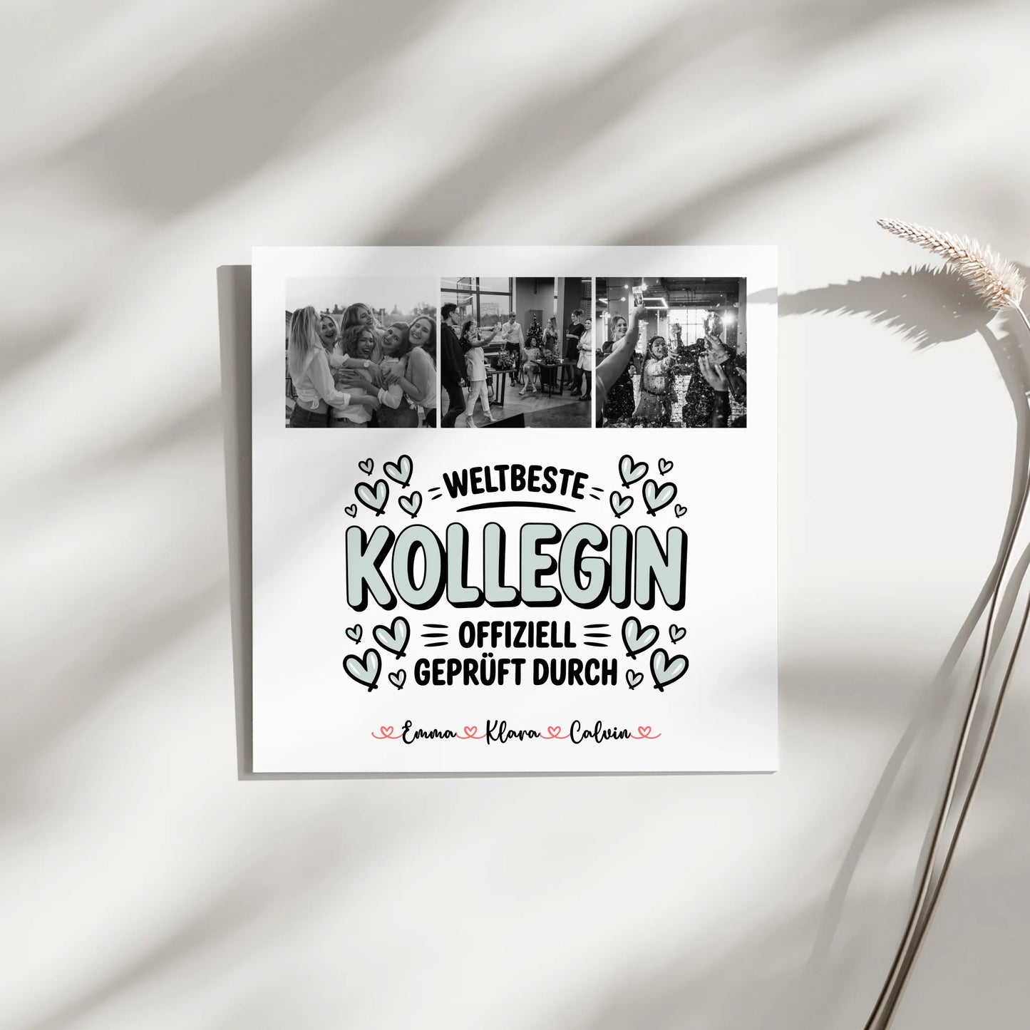 Personalisierte Fotoboard Magnet Poster Fotocollage Kollegin Weltbeste Kollegin Offiziell Geprüft Durch 3