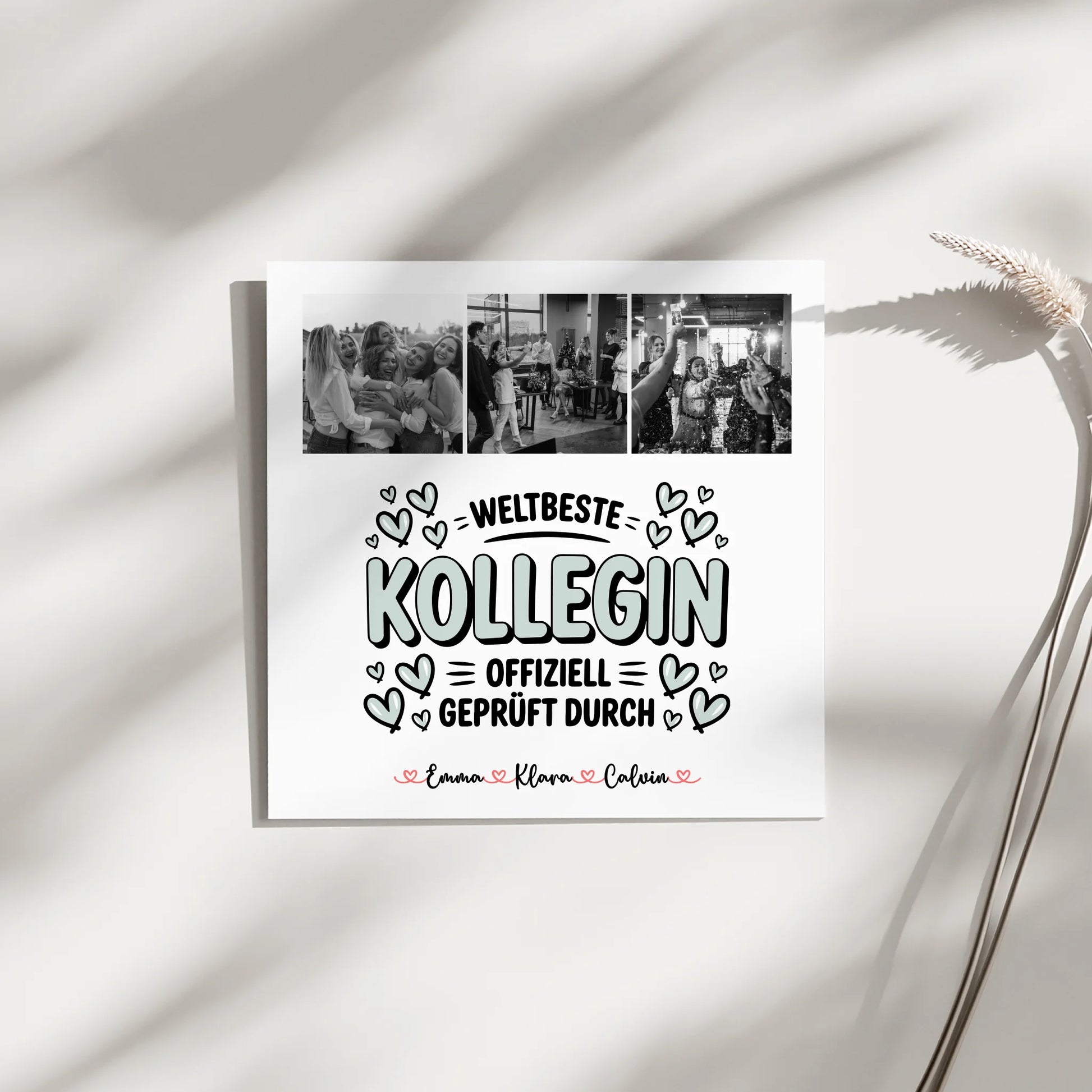 Personalisierte Fotoboard Magnet Poster Fotocollage Kollegin Weltbeste Kollegin Offiziell Geprüft Durch 3