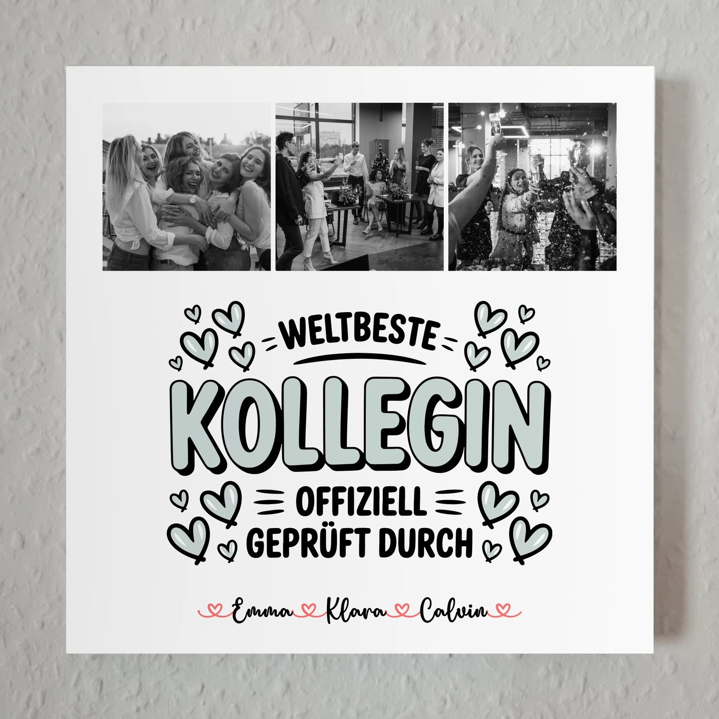 Personalisierte Fotoboard Magnet Poster Fotocollage Kollegin Weltbeste Kollegin Offiziell Geprüft Durch 7