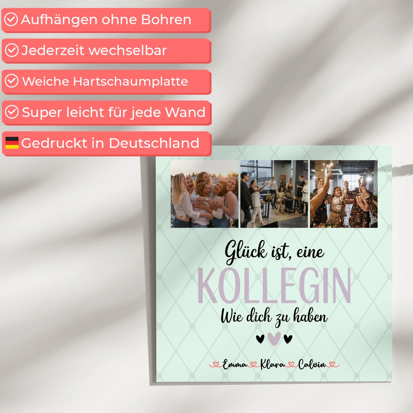 Fotoboard Poster Magnetisch Fotocollage für Kollegin Glück Ist eine Kollegin Wie Dich Zu Haben