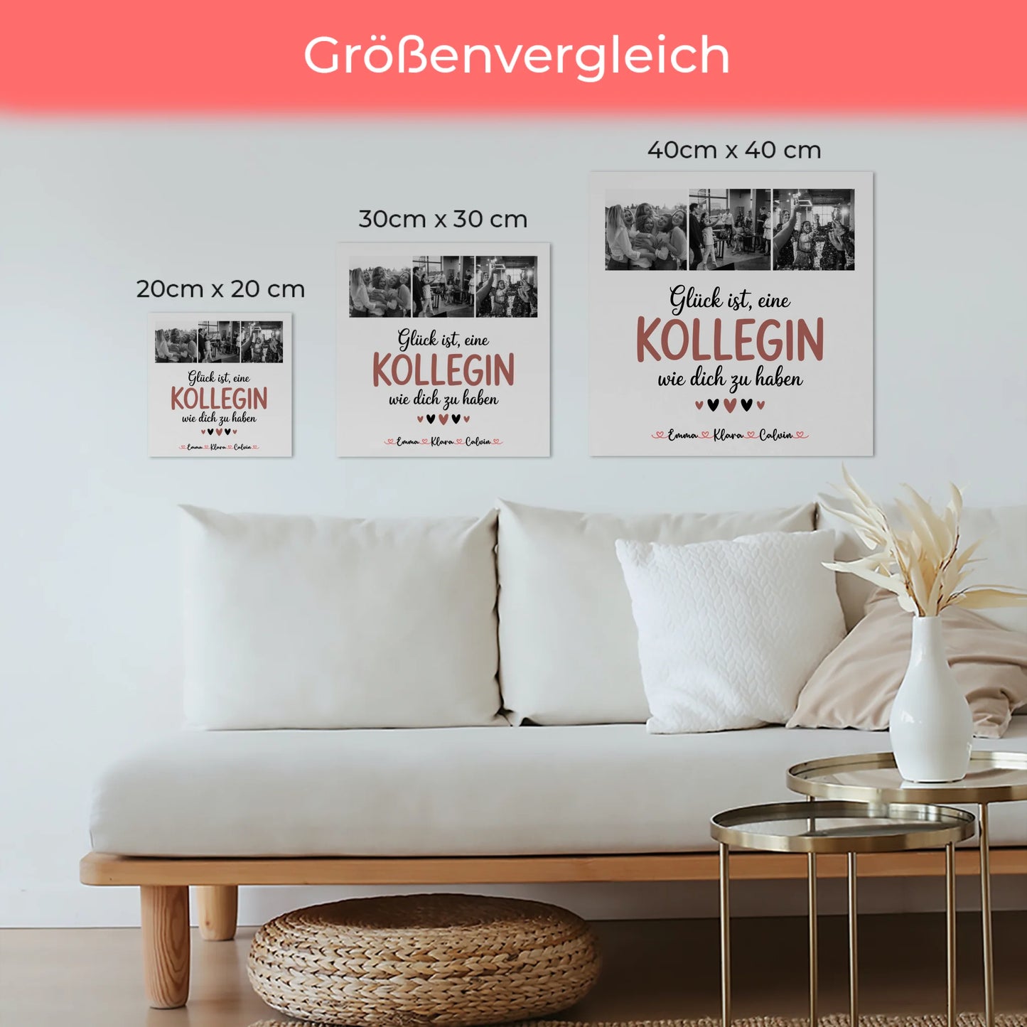 Personalisierte Fotoboard Poster Magnetisch mit Kollegin Fotocollage Glück Ist eine Kollegin Wie Dich Zu Haben