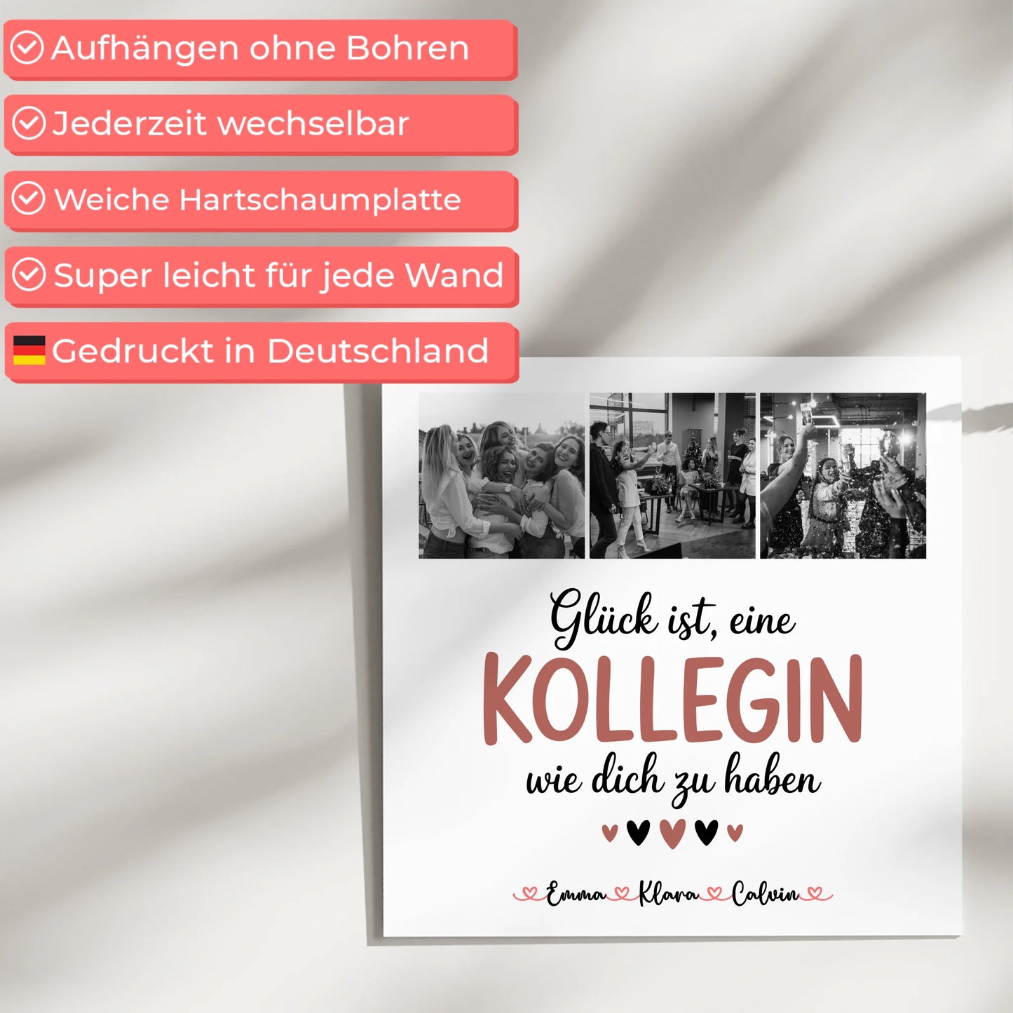 Personalisierte Fotoboard Poster Magnetisch mit Kollegin Fotocollage Glück Ist eine Kollegin Wie Dich Zu Haben