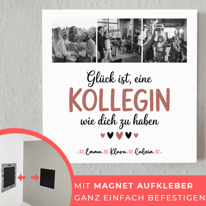 Personalisierte Fotoboard Poster Magnetisch mit Kollegin Fotocollage Glück Ist eine Kollegin Wie Dich Zu Haben