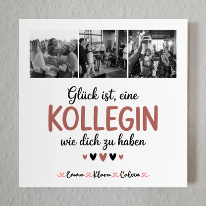 Personalisierte Fotoboard Poster Magnetisch mit Kollegin Fotocollage Glück Ist eine Kollegin Wie Dich Zu Haben