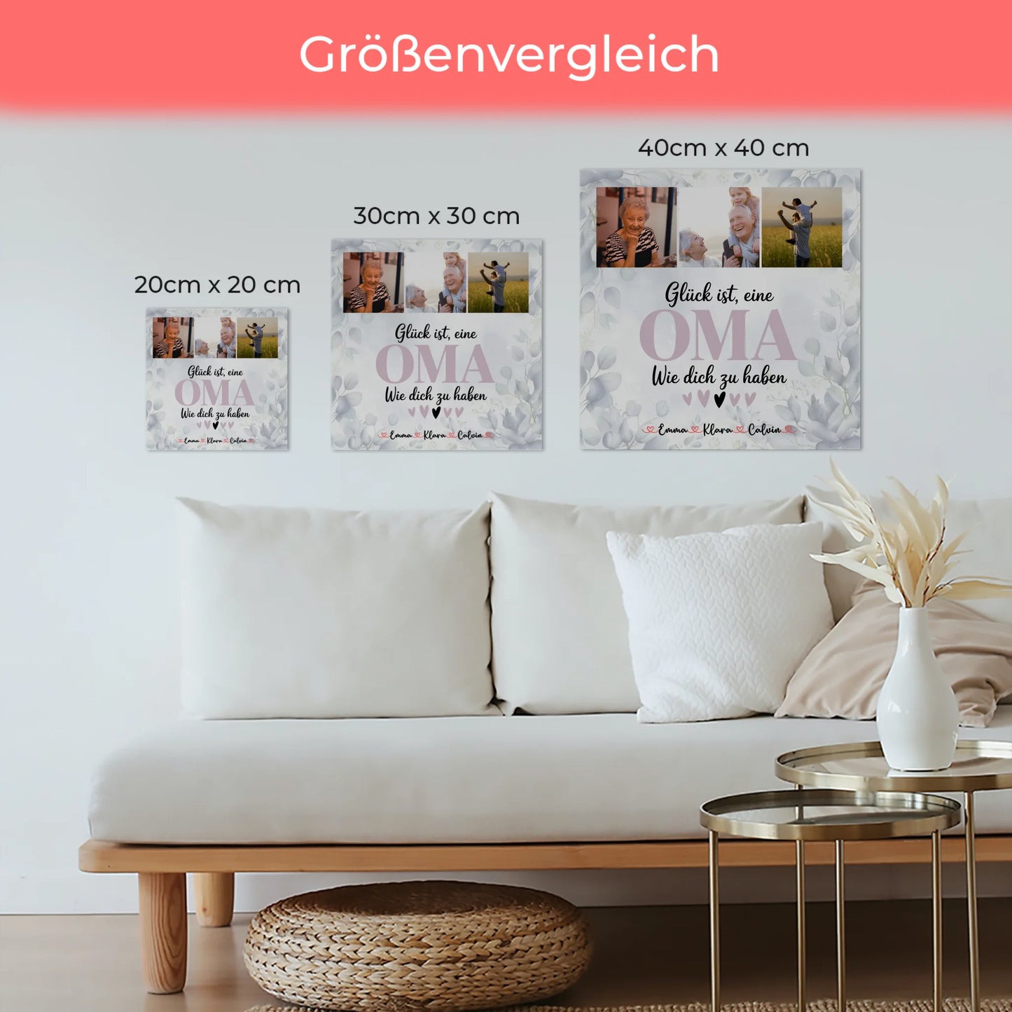 Personalisiertes Wandbild Oma Fotocollage für Oma Glück Ist eine Oma Wie Dich Haben 6