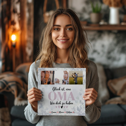 Personalisiertes Wandbild Oma Fotocollage für Oma Glück Ist eine Oma Wie Dich Haben 2