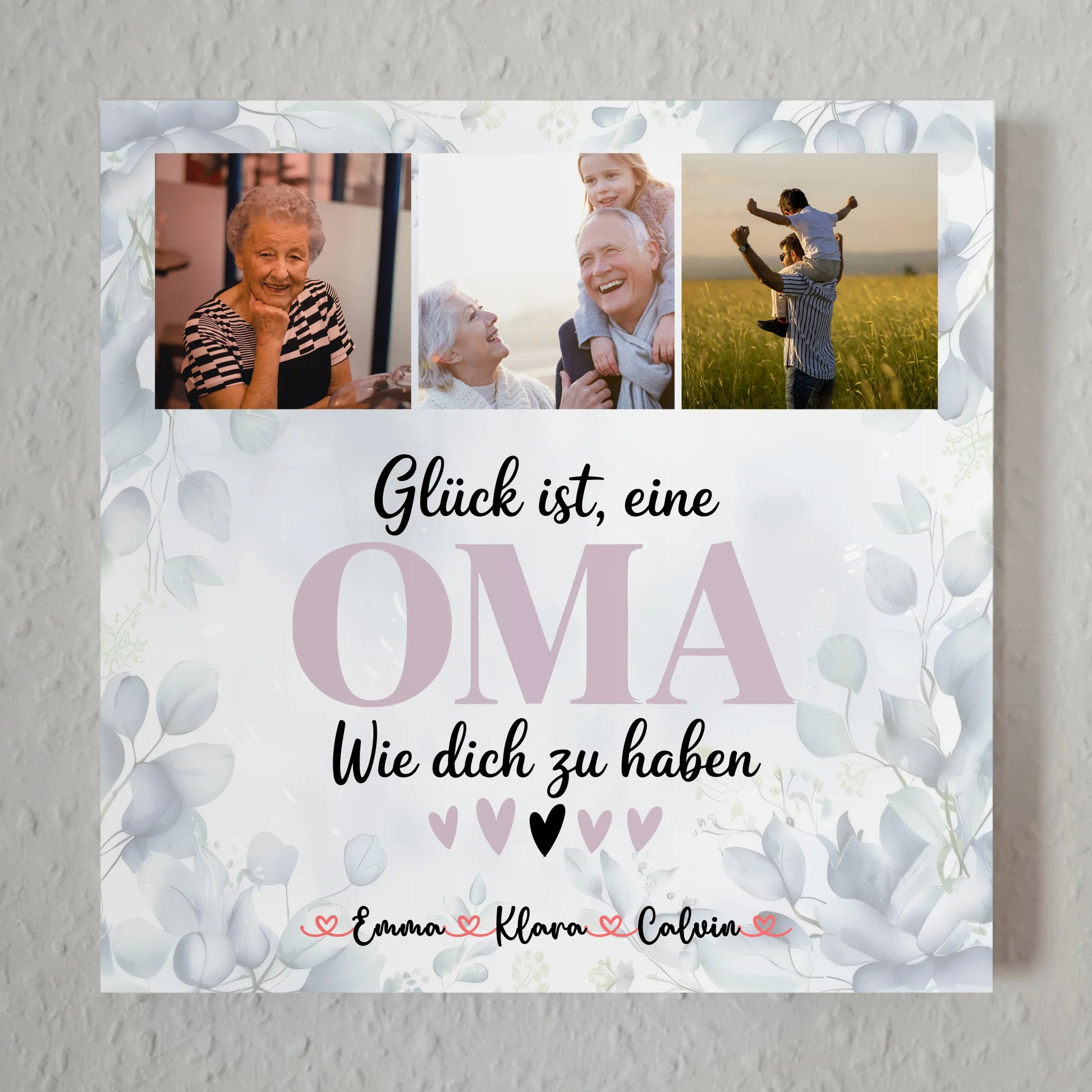 Personalisiertes Wandbild Oma Fotocollage für Oma Glück Ist eine Oma Wie Dich Haben 1
