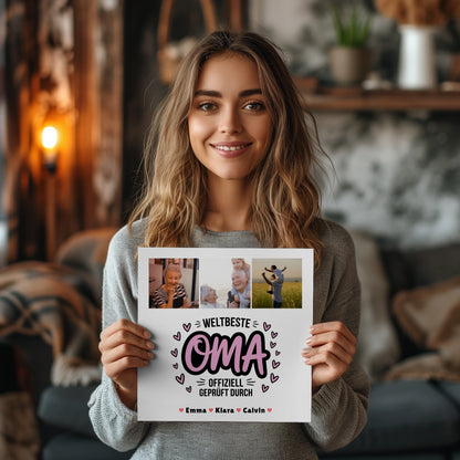 Weltbeste Oma Offiziell Geprüft Durch personalisiertes Oma Plakat Geschenk Fotocollage Oma 2
