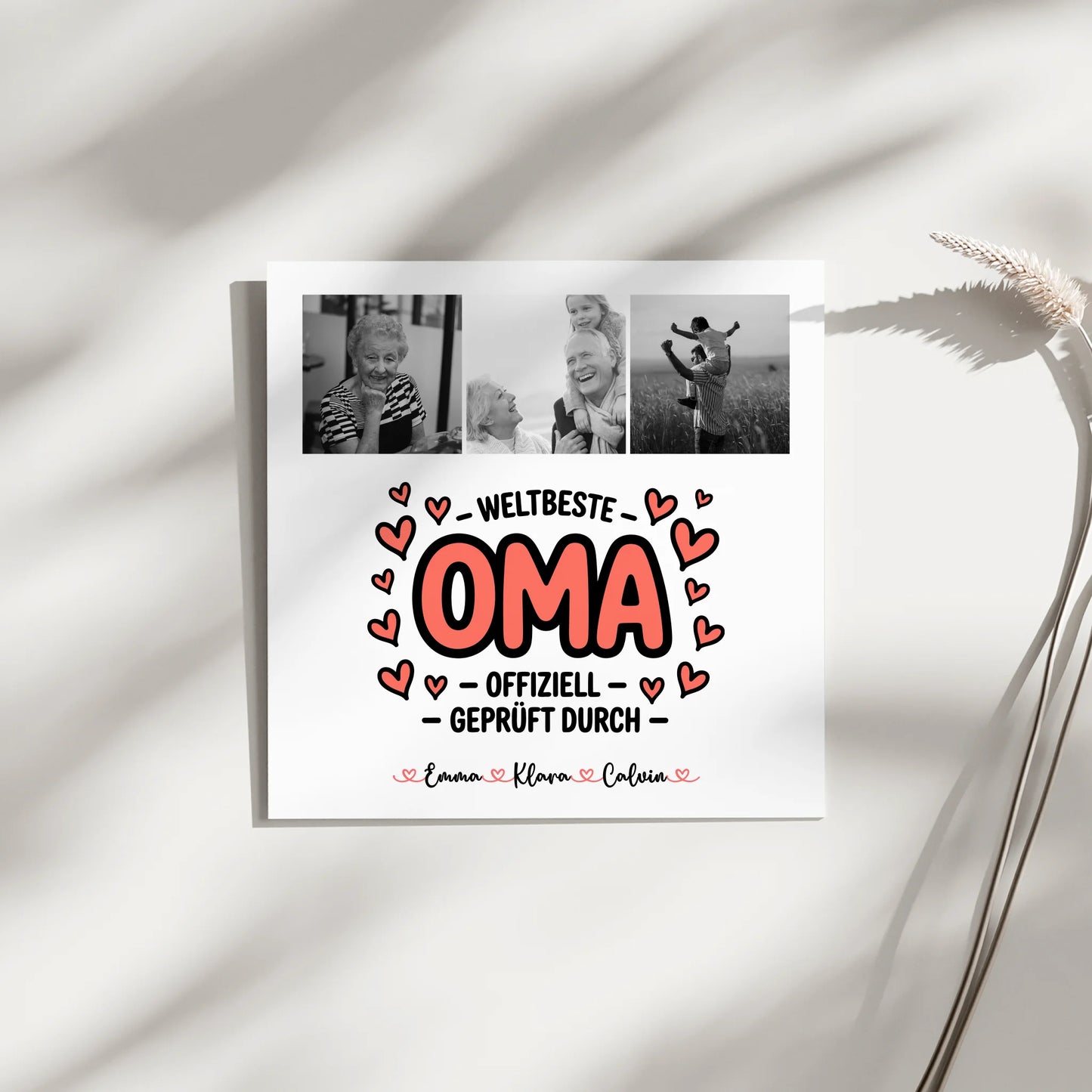 Oma Plakat Fotoboard Fotocollage Oma Weltbeste Oma Offiziell Geprüft Durch personalisiert 9