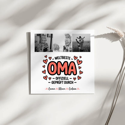 Oma Plakat Fotoboard Fotocollage Oma Weltbeste Oma Offiziell Geprüft Durch personalisiert 9