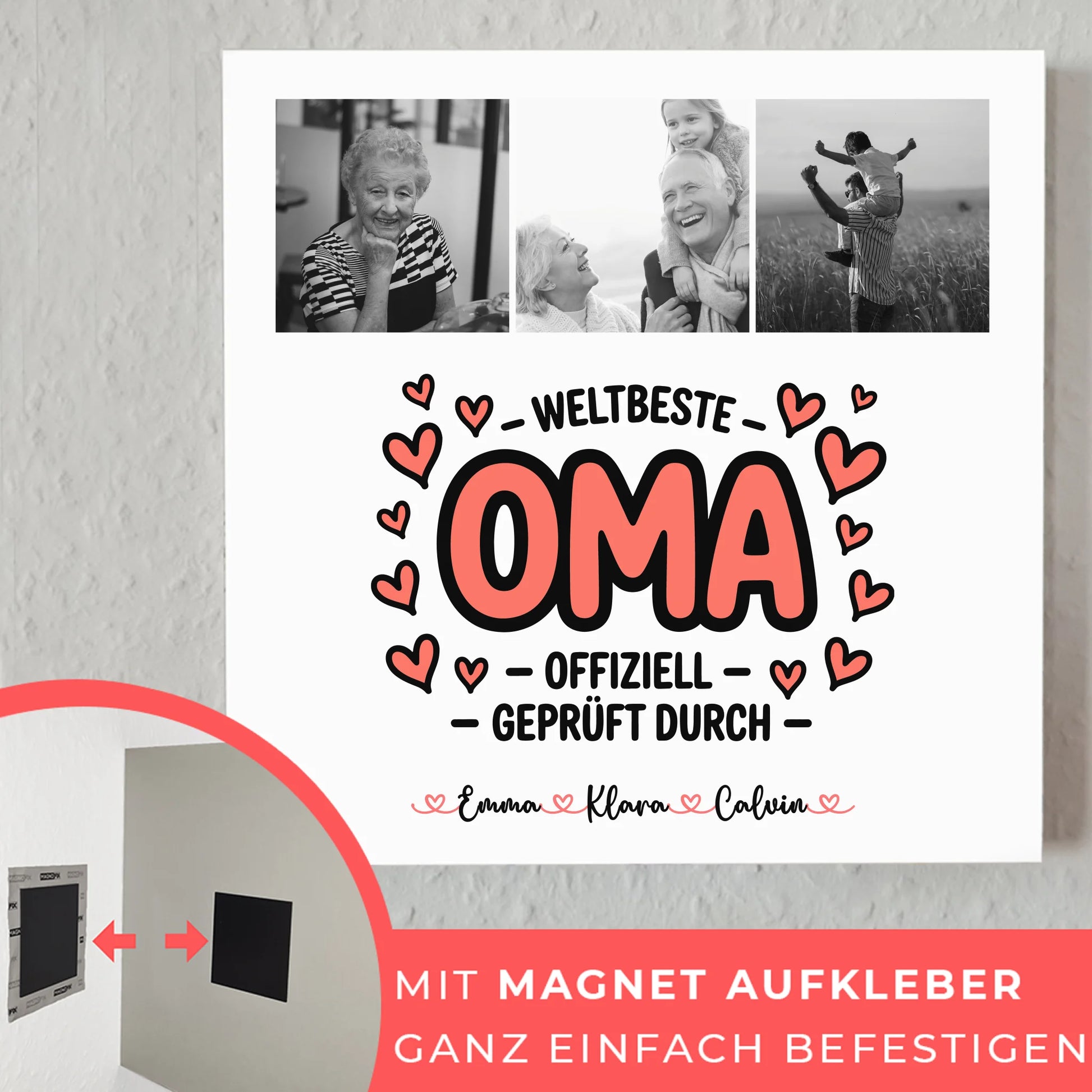 Oma Plakat Fotoboard Fotocollage Oma Weltbeste Oma Offiziell Geprüft Durch personalisiert 4