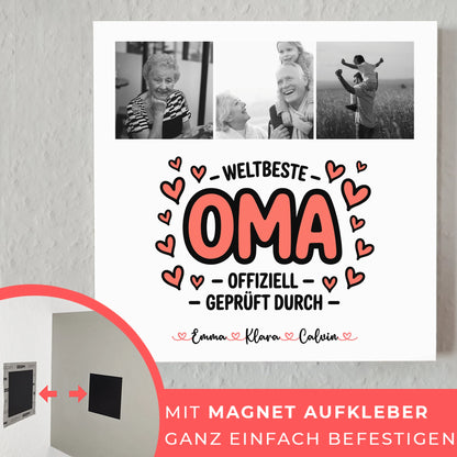 Oma Plakat Fotoboard Fotocollage Oma Weltbeste Oma Offiziell Geprüft Durch personalisiert 4