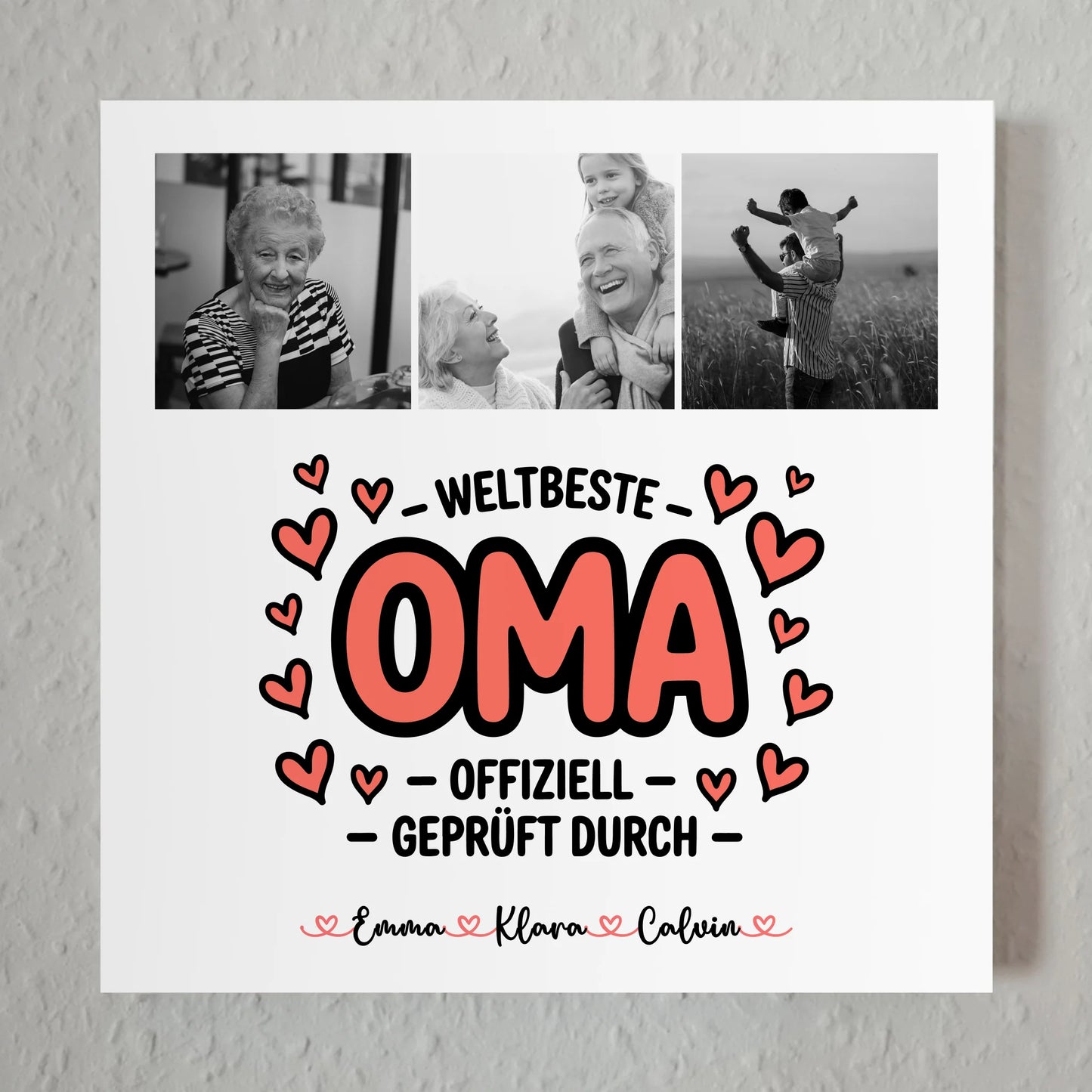 Oma Plakat Fotoboard Fotocollage Oma Weltbeste Oma Offiziell Geprüft Durch personalisiert 1