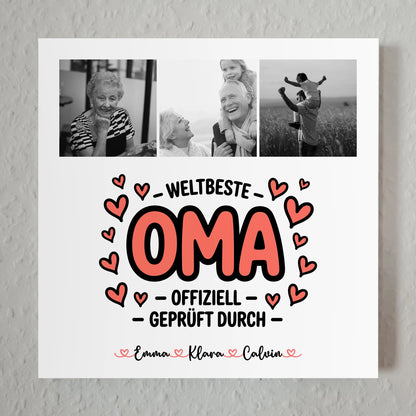 Oma Plakat Fotoboard Fotocollage Oma Weltbeste Oma Offiziell Geprüft Durch personalisiert 7