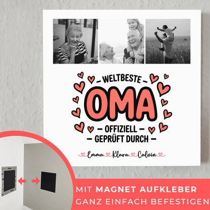 Oma Plakat Fotoboard Fotocollage Oma Weltbeste Oma Offiziell Geprüft Durch personalisiert