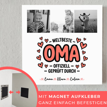 Oma Plakat Fotoboard Fotocollage Oma Weltbeste Oma Offiziell Geprüft Durch personalisiert 10