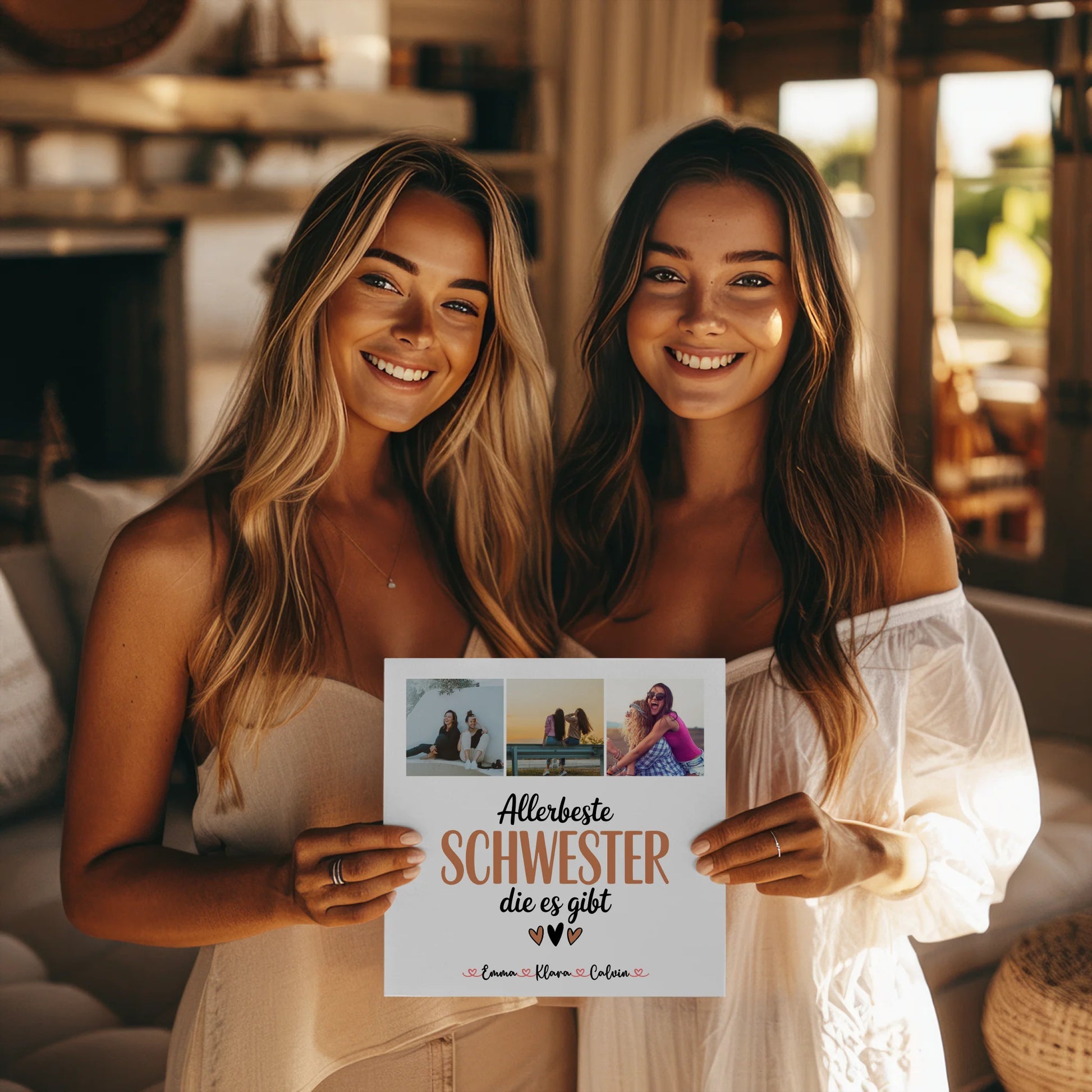 Personalisiertes Fotoboard Magnet Wandbild für Schwester Allerbeste Schwester Die Es Gibt 8
